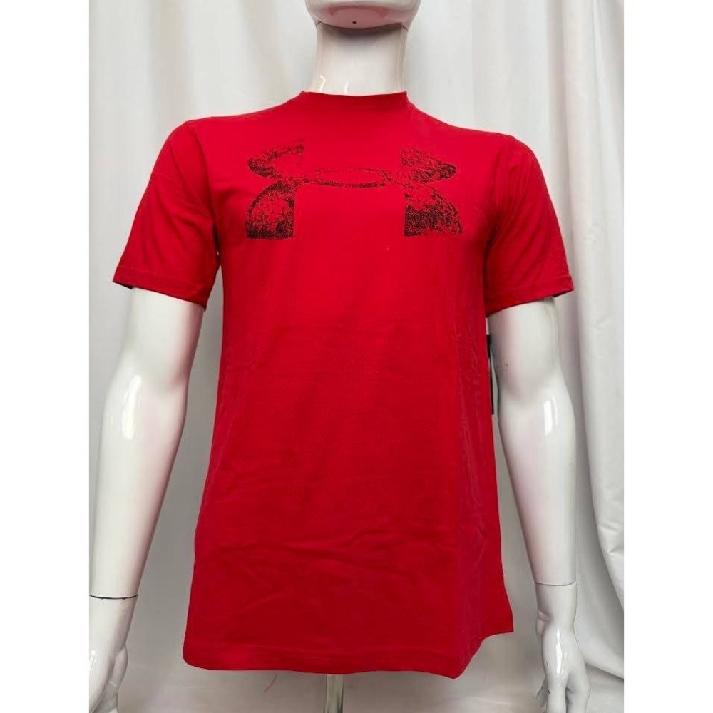 Under Armour Mens HeatGear Red Distressed Graphic Logo T-Shirt Size XXL NWT